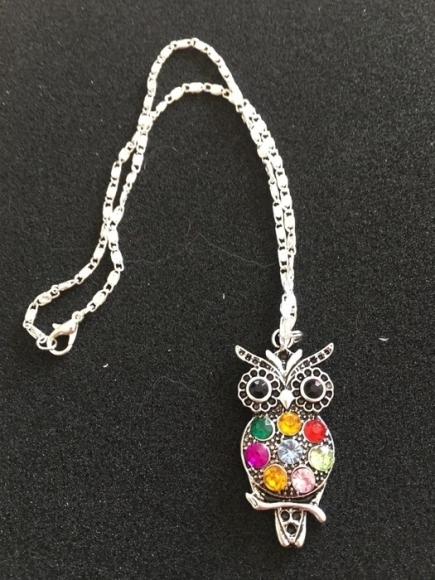 Collier hibou sur chaînette argentée acheter vendre
