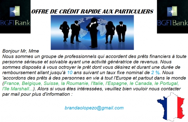  OFFRE DE CRÉDIT RAPIDE AUX PARTICULIERS acheter vendre