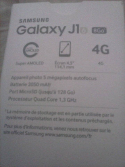 Samsung Galaxy J1 2016 neuf jamais servi acheter vendre