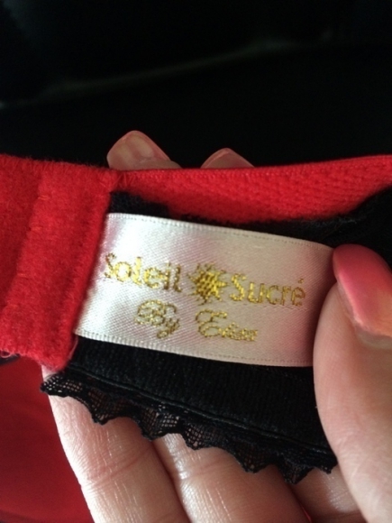 Soutien gorge rouge et noir Soleil Sucré 90D acheter vendre