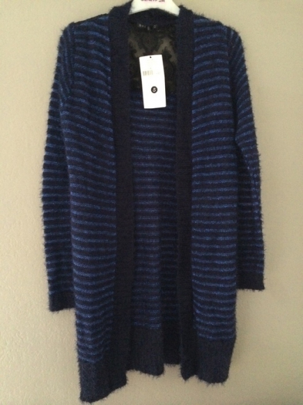 Gilet noir et bleu brillant Patrice Bréal taille 2 neuf acheter vendre