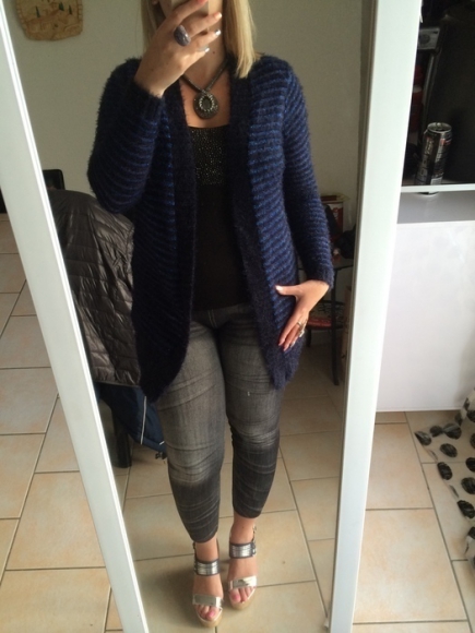 Gilet noir et bleu brillant Patrice Bréal taille 2 neuf acheter vendre