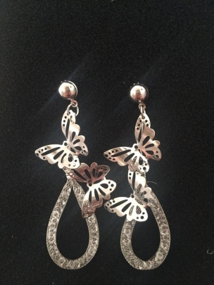 Boucles d'oreilles pendantes argentées neuves acheter vendre