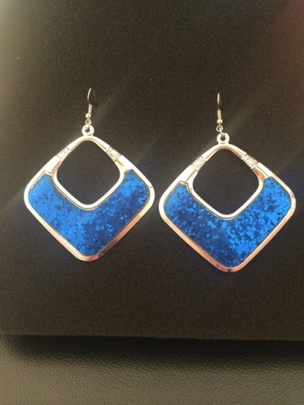 Boucles d'oreilles pendantes à paillettes bleues neuves acheter vendre
