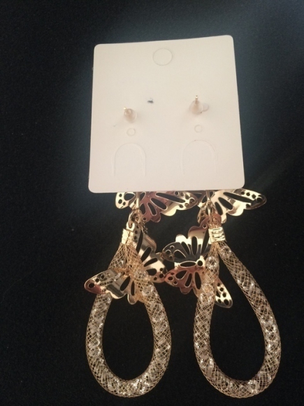 Boucles d'oreilles pendantes dorées neuves acheter vendre