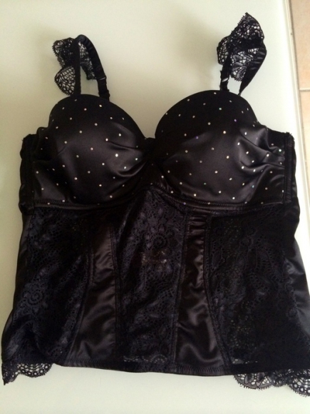 Guepiere noire et brillante Soleil Sucré 85D acheter vendre