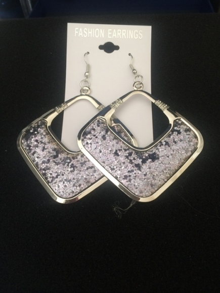 Boucles d'oreilles pendantes à paillettes argentées neuves acheter vendre