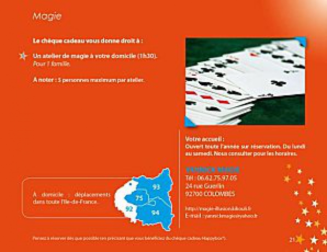 Spectacle de magie en close-up et cours de magie à réserver. acheter vendre