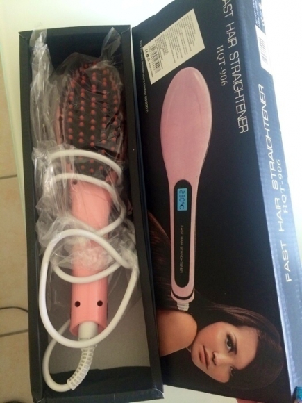 Brosse chauffante lissante rose neuve acheter vendre