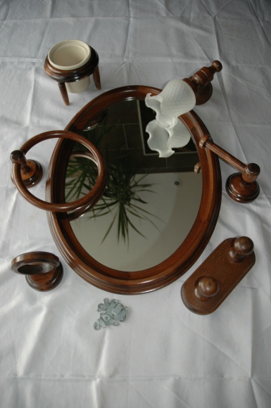 Miroir et 6 Accessoires en bois Salle de Bain & WC acheter vendre