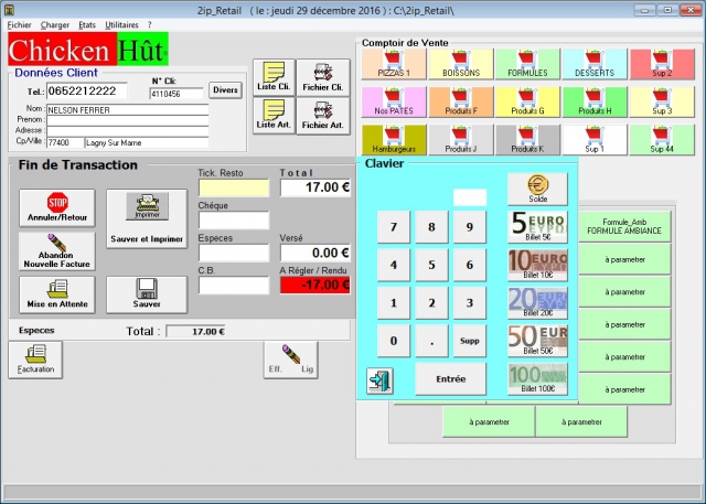 Logiciel Caisse Pizzeria ou autre activité acheter vendre