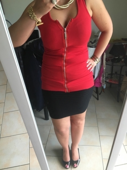 Débardeur rouge avec fermeture éclair taille unique acheter vendre