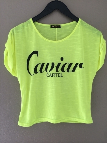 Crop top jaune fluo taille S/M neuf acheter vendre