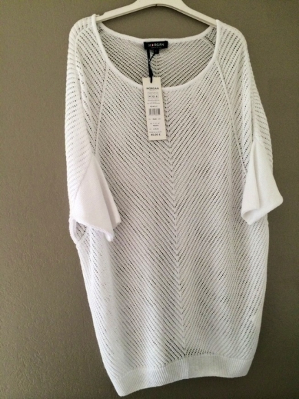 Haut blanc en mailles MORGAN taille M neuf acheter vendre