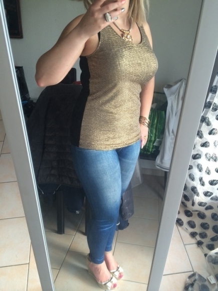 Débardeur doré PROMOD taille M acheter vendre