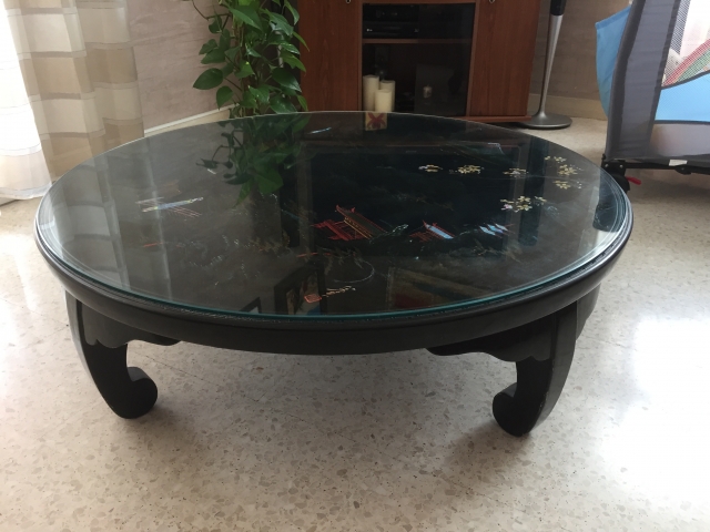 table basse ronde décor chinois TBE. acheter vendre