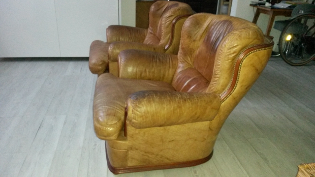 lot de 2 fauteuils en cuir  acheter vendre